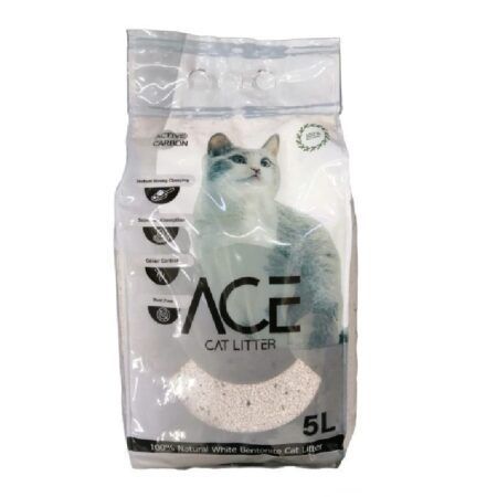 Arena aglomerante Ace Cat Litter carbón activado 5 Lts