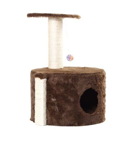 Rascador madera maciza casa gato tubular 3 pisos